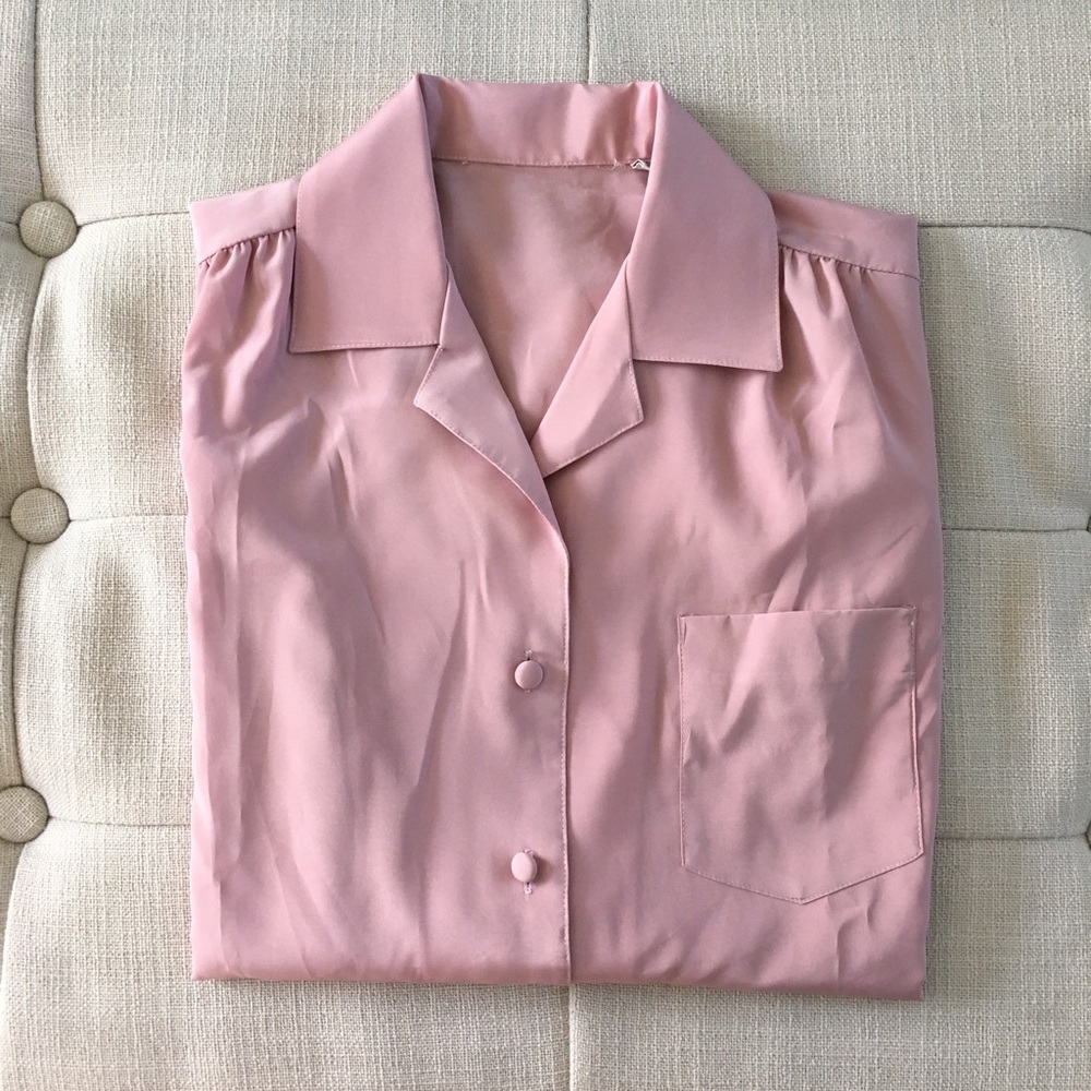 Silky Pink Collared Shirt